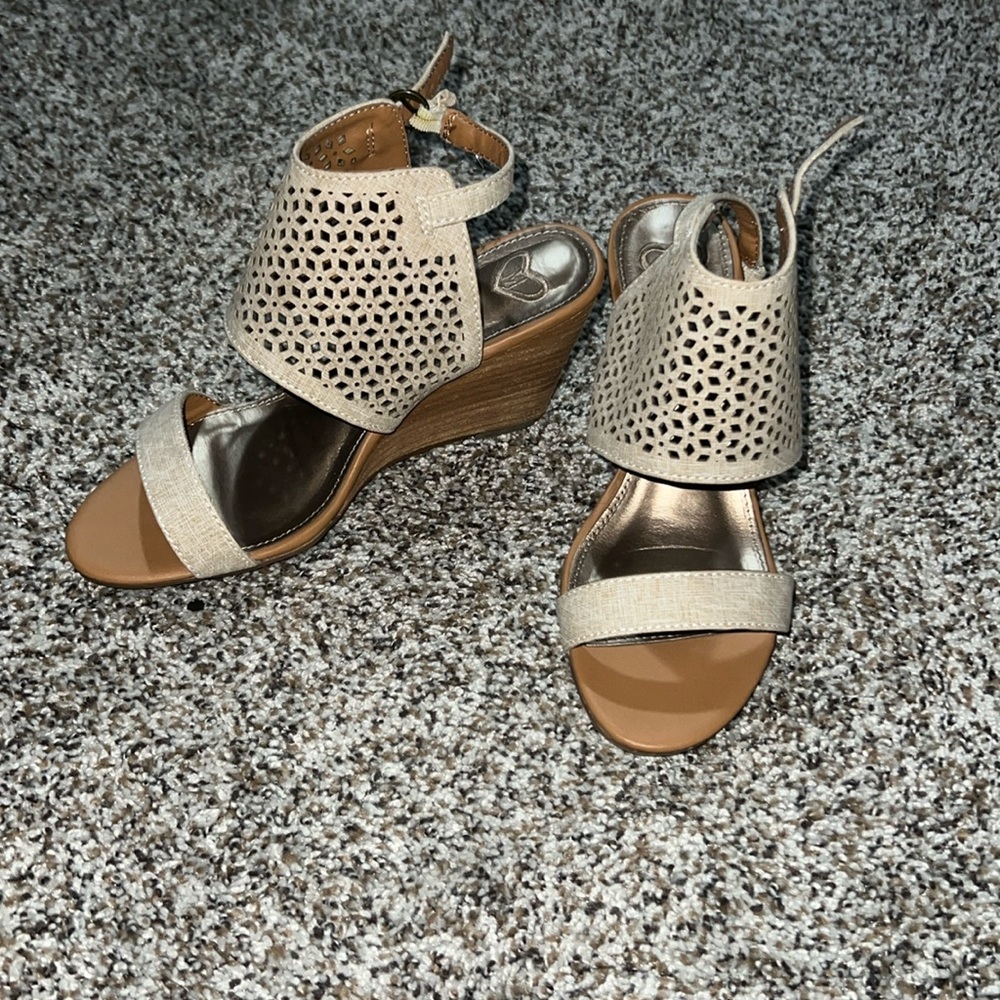 Tan wedge sandal